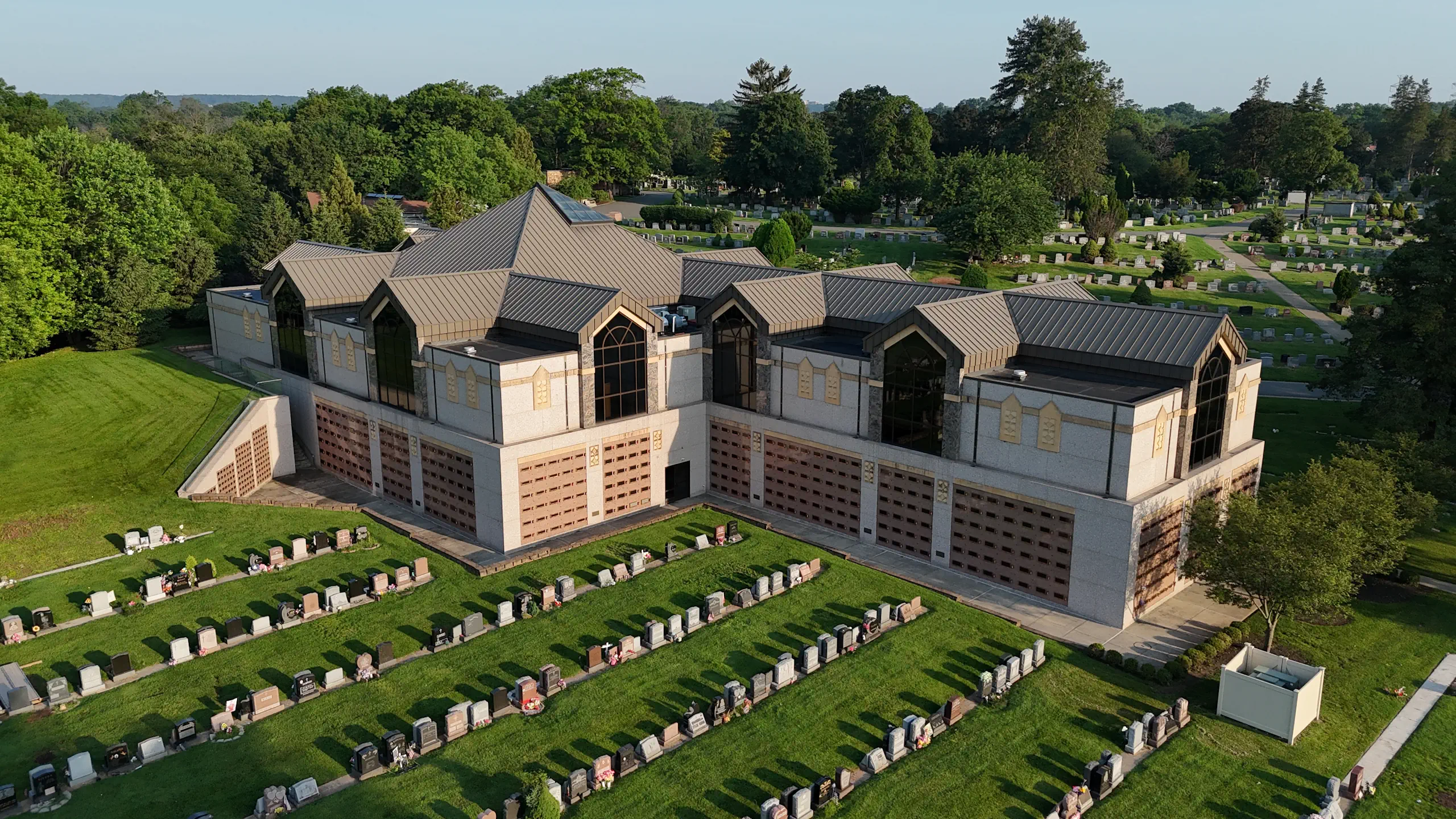 aerial view Aerial view of Glendale Cemetery, along with our state-of-the-art Mausoleum.